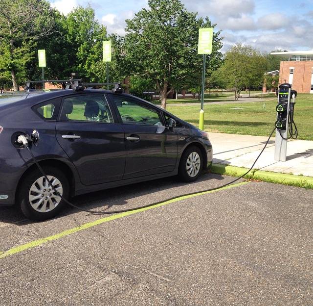 EV Car Plugged in