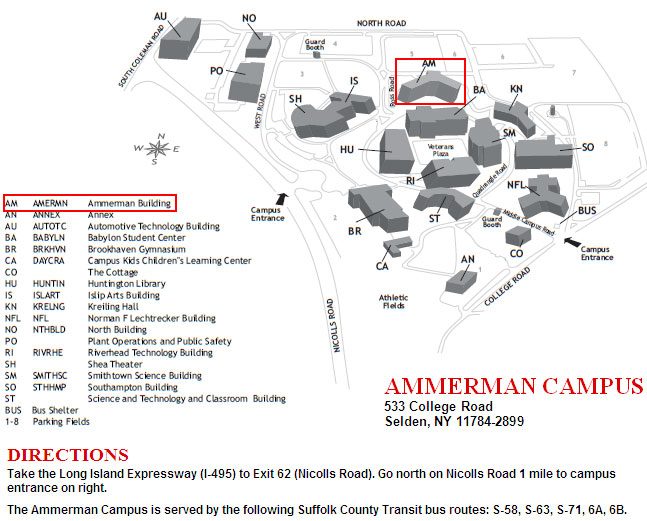 suffolk county community college campus map Directions And Map suffolk county community college campus map