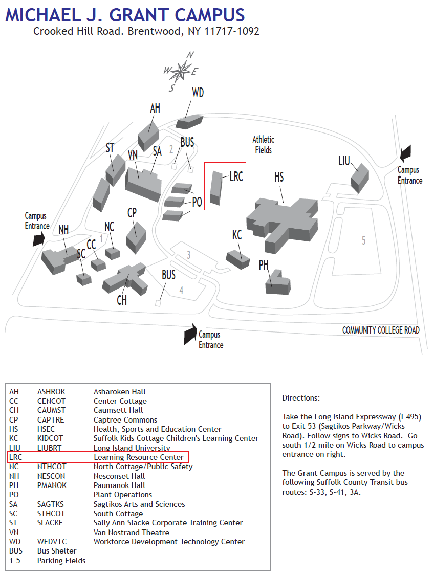 suffolk county community college campus map Directions And Map suffolk county community college campus map