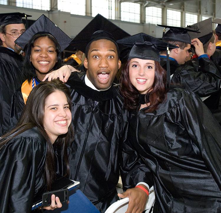 Graduates at ceremony