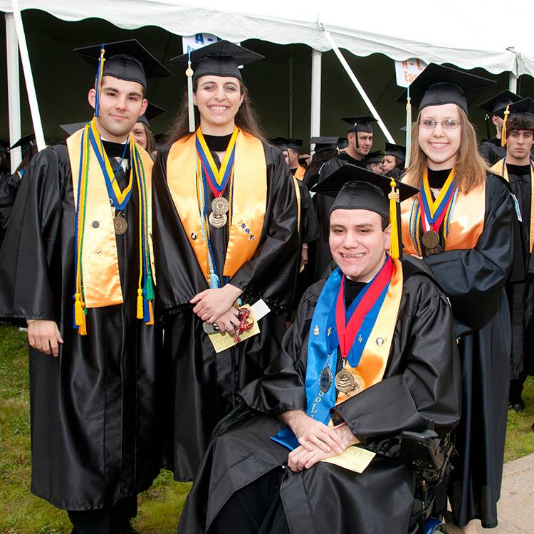 Graduates at ceremony