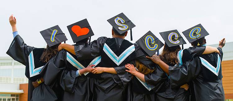 Graduates in cap and gown