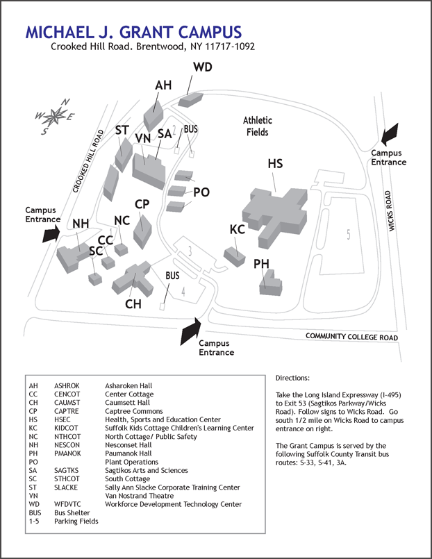 Suffolk Grant Campus Map 