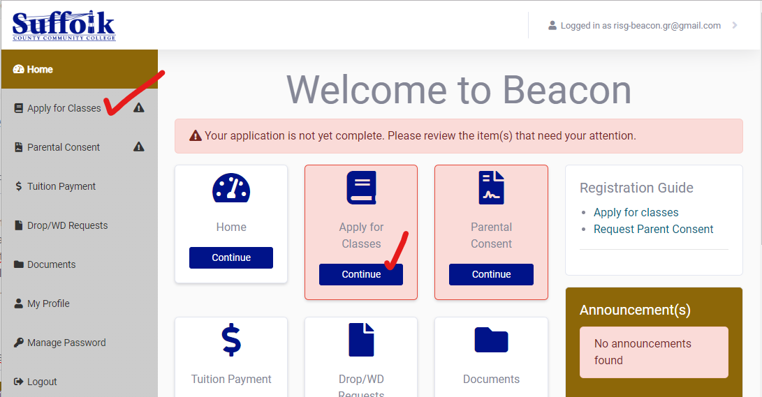 Beacon Website Apply Classes Homescreen