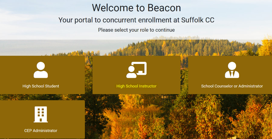 Beacon Website Welcome Screen