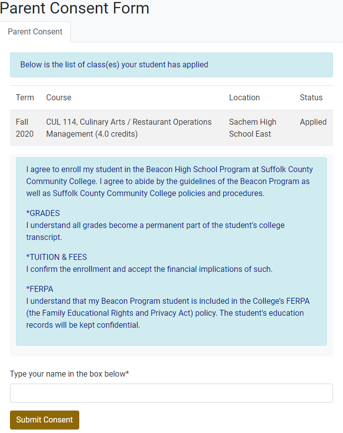 Beacon Website Parent Consent Form