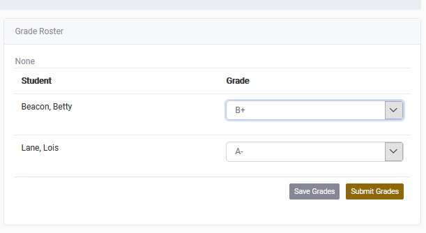 Beacon Website Submit Grades