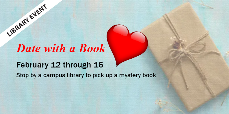 Stop by a campus library during the week of 2/7 to check out one of our wrapped books. We will give you a summary of the book, but the title is a mystery until you unwrap the title.
