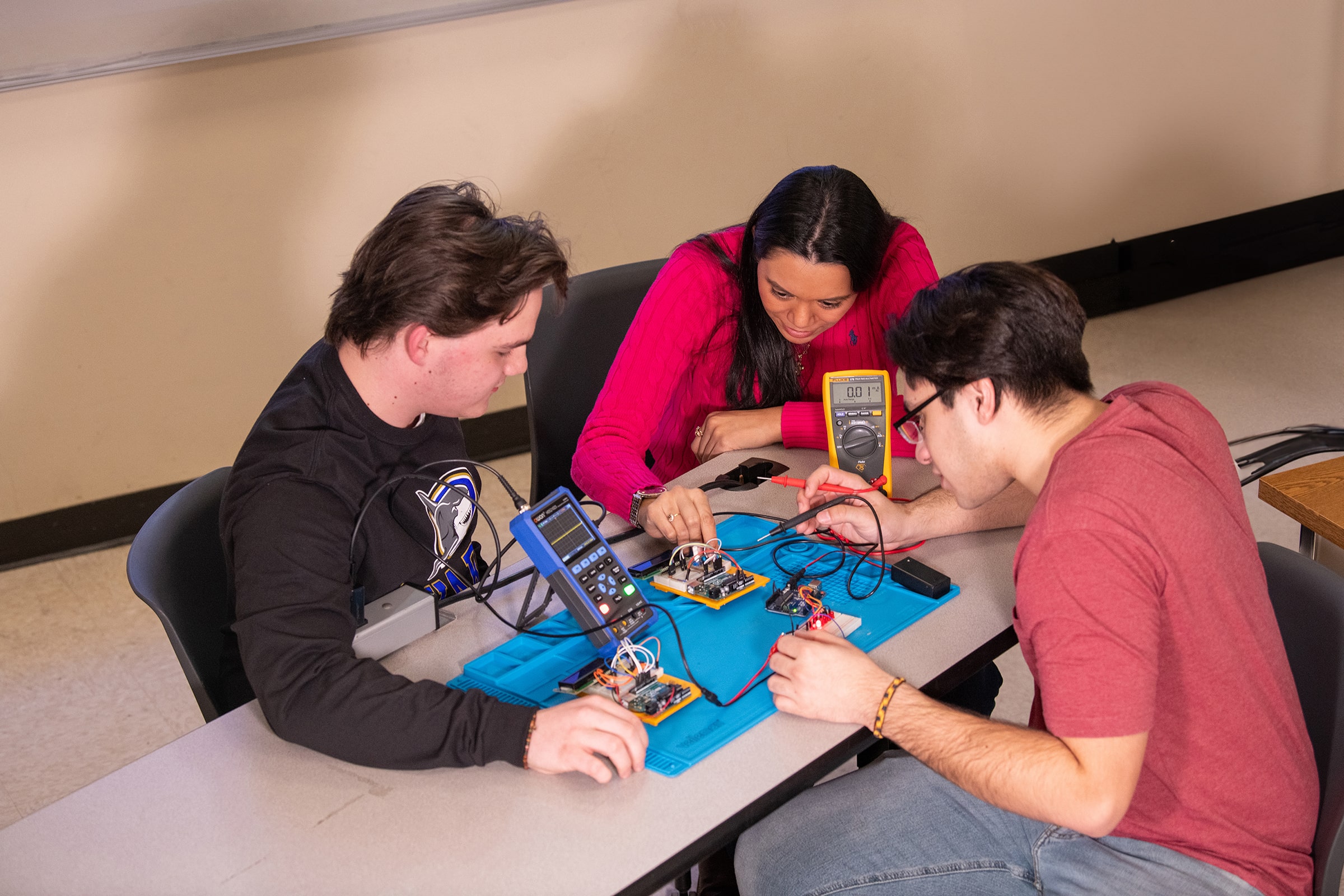 Students working on engineering project