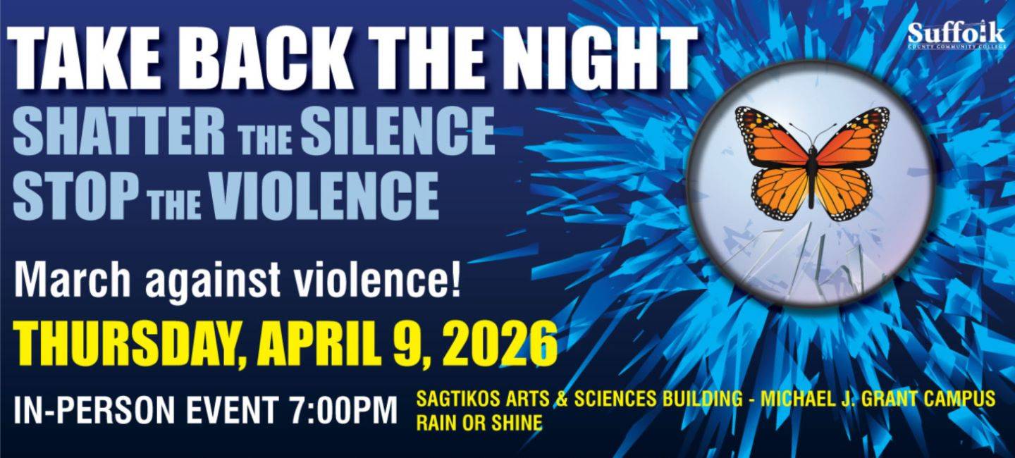 Take Back The Night. Shatter the Silence Stop the Violence. March against violence Thursday April 9th.