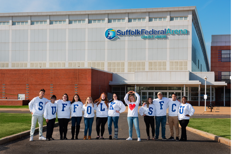 Students in front of the SCFU Arena