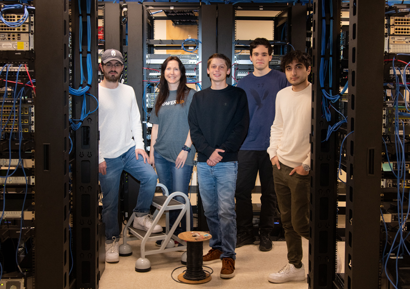 Suffolk County Community College Cybersecurity Club members, L to R: Giorgio Lomanto – Miller Place; Oleksandra Dalaya – Commack; , Lucas Knee – Miller Place; Jonathan Edwards – Middle Island; Ryan Riazi – Medford. Not pictured, Sean Bartoszewicz – Patchogue.