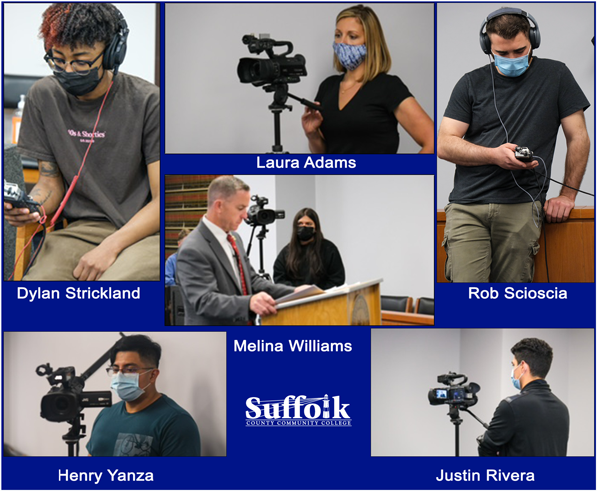 Suffolk County Community College Radio and Television Production interns are helping  Suffolk County District Attorney Tim Sini produce training videos for his office’s prosecutors.