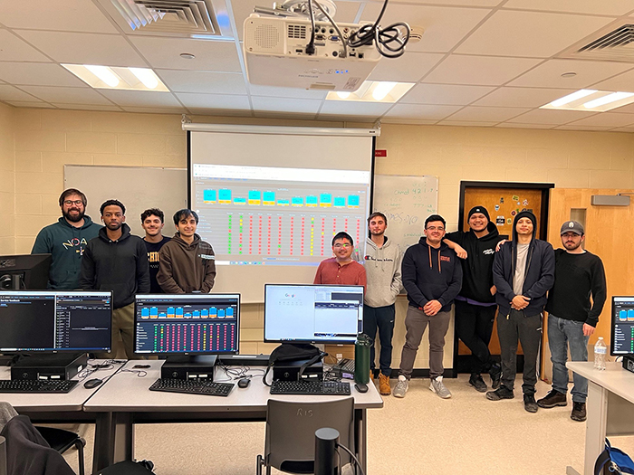 Photo Caption:  The Suffolk County Community College Cybersecurity Club Team (left to right): Dylan Zagal, Enoch Gomez, Gabriel Zambrana, Ryan Riazi, Justin Trieu, Matthew Waskiewicz, Wilson Pineda, Jose Mancero, Manual Gomez, Giorgio Lomanto.