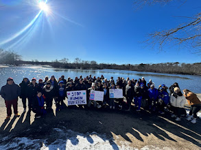 Photo Caption:  Representatives of Suffolk County Community College, along with members of the community, recently braved the frigid temperatures for the annual Human Trafficking Awareness Walk hosted by Suffolk County Community College and the Suffolk County Anti-Trafficking Initiative