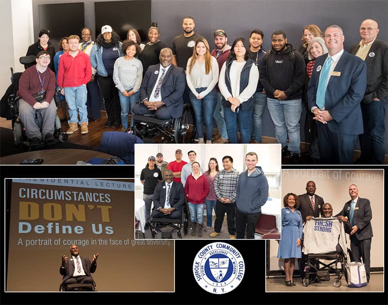 Presidential Lecture Series, Col. Gadson with students and administrators