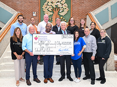 Stop & Shop Donates $10,000 to support three Suffolk County Community College food pantries.