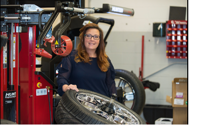 Women in auto industry illustration