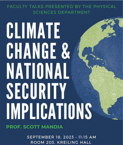 United States defense and intelligence leaders agree that climate change is a threat to U.S. national security and is affecting global stability, military readiness, humanitarian crises, and the risk of war.