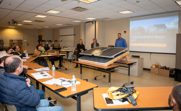 Students in Suffolk County Community College's Solar Tech program.